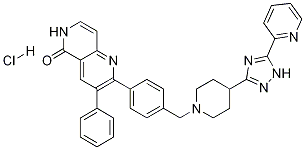 3-苯基-2-[4-[[4-[5-(2-吡啶基)-1H-1,2,4-三唑-3-基]-1-哌啶基]甲基]苯基]-1,6-萘啶-5(6H)-酮鹽酸鹽結構式_1042132-13-7結構式