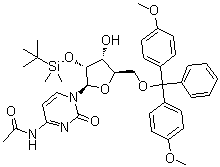 N-(1-((2r,3r,4r,5r)-5-((雙(4-甲氧基苯基)(苯基)甲氧基)甲基)-3-((叔丁基二甲基甲硅烷基)氧基)-4-羥基四氫呋喃-2-基)-2-氧代-1,2-二氫嘧啶-4-基)乙酰胺結構式_121058-85-3結構式