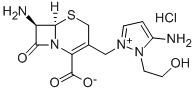 (6R,7r)-7-氨基-3-[[2,3-二氫-2-(2-羥基乙基)-3-亞氨基-1H-吡唑-1-基]甲基]-8-氧代-5-硫雜-1-氮雜雙環(huán)[4.2.0]-2-辛烯-2-羧酸鹽酸鹽結(jié)構(gòu)式_122841-17-2結(jié)構(gòu)式