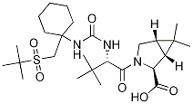 (1R,2s,5s)-3-((s)-2-(3-(1-(tert-butylsulfonylmethyl)cyclohexyl)ureido)-3,3-dimethylbutanoyl)-6,6-dimethyl-3-azabicyclo[3.1.0]hexane-2-carboxylic acid Structure,1229337-32-9Structure