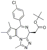 (S)-(+)-叔丁基 2-(4-(4-氯苯基)-2,3,9-三甲基-6H-噻吩并[3,2-f][1,2,4]噻唑并[4,3-a][1,4]二氮雜革-6-基)乙酸酯結(jié)構(gòu)式_1268524-70-4結(jié)構(gòu)式