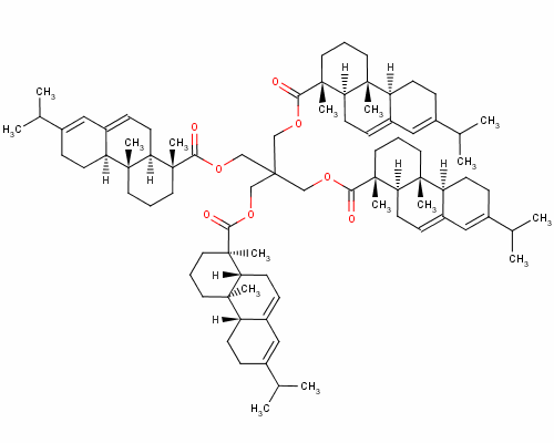 1-Phenanthrenecarboxylic acid, 1,2,3,4,4a,4b,5,6,10,10a-decahydro-1,4a-dimethyl-7-(1-methylethyl)-, 2,2-bis[[[[1,2,3,4,4a,4b,5,6,10,10a-decahydro-1,4a-dimethyl-7-(1-methylethyl)-1-phenanthrenyl]carbon Structure,127-23-1Structure