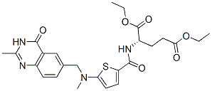 N-[5-[N-[(3,4-二氫-2-甲基-4-氧-6-喹唑啉基)甲基]-N-甲基氨基]-2-噻吩甲酰]-L-谷氨酸二乙酯結(jié)構式_132463-02-6結(jié)構式