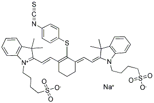 鈉;4-[(2E)-2-[(2E)-2-[3-[(E)-2-[3,3-二甲基-1-(4-磺酸丁基)吲哚-1-鎓-2-基]乙烯基]-2-(4-異硫氰酸基苯基)硫基-環(huán)己-2-烯-1-亞基]亞乙基]-3,3-二甲基-吲哚啉-1-基]丁烷-1-磺酸酯結(jié)構(gòu)式_152111-91-6結(jié)構(gòu)式