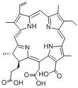 二氫卟吩E6/(2S-反式)8-羧基-20-(羧甲基)-13-乙基-2,3-氫3,7,12,17-四甲基-8-乙烯基-21H,23H-卟吩-2-丙酸結(jié)構(gòu)式_19660-77-6結(jié)構(gòu)式