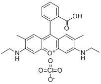 9-(2-羰基苯基)-3,6-雙(乙氨基)-2,7-二甲基占噸翁內(nèi)鹽結(jié)構(gòu)式_25152-49-2結(jié)構(gòu)式