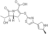 (4R,5s,6s)-3-[[4-[(5s)-2,5-二氫-5-甲基-1H-吡咯-3-基]-2-噻唑]硫代]-6-[(1r)-1-羥基乙基]-4-甲基-7-氧代-1-氮雜雙環(huán)[3.2.0]-2-庚烯-2-羧酸結(jié)構(gòu)式_426253-04-5結(jié)構(gòu)式