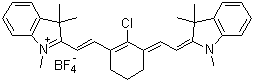 2-[2-[2-氯-3-[(1,3-二氫-1,3,3-三甲基-2H-吲哚-2-亞基)乙亞基]-1-環(huán)己烯-1-基]乙烯基]-1,3,3-三甲基-3H-吲哚四氟硼酸鹽結構式_439859-04-8結構式