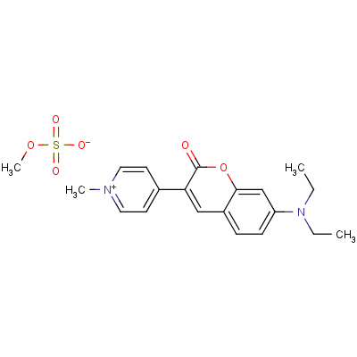 4-[7-(Diethylamino)-2-oxo-2h-1-benzopyran-3-yl]-1-methylpyridinium methyl sulphate Structure,55470-53-6Structure