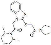 (9ci)-2,6-二甲基-1-[[2-[[2-氧代-2-(1-吡咯烷)乙基]硫代]-1H-苯并咪唑-1-基]乙?；鵠-哌啶結構式_606110-33-2結構式