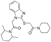 (9CI)-2,6-二甲基-1-[[2-[[2-氧代-2-(1-哌啶基)乙基]硫代]-1H-苯并咪唑-1-基]乙?；鵠-哌啶結(jié)構(gòu)式_606110-35-4結(jié)構(gòu)式