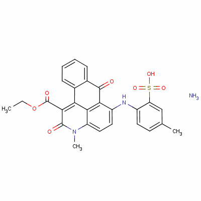 Ammonium 1-ethyl 2,7-dihydro-3-methyl-6-[(4-methyl-2-sulphonatophenyl)amino]-2,7-dioxo-3h-dibenz[f,ij]isoquinoline-1-carboxylate Structure,63149-14-4Structure