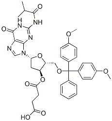 N2-異丁酰基-5-O-(4,4-二甲氧基三苯甲基)-2-脫氧鳥苷-3-O-琥珀酸結(jié)構(gòu)式_74405-46-2結(jié)構(gòu)式