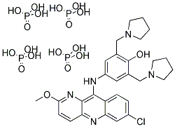 4-[(7-氯-2-甲氧基-1,5-二氫吡啶并[3,2-b]喹啉-10-基)亞氨]-2,6-二(吡咯烷-1-基甲基)環(huán)己-2,5-二烯-1-酮磷酸鹽 (1:4)結構式_76748-86-2結構式