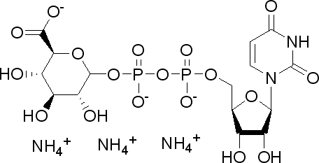 尿苷-二磷酸酯-葡萄糖醛酸三銨鹽結(jié)構式_78132-48-6結(jié)構式