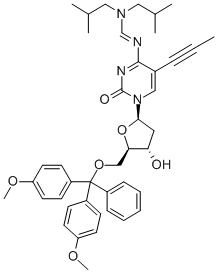 5-O-(二甲氧基三苯甲游基)-n4-(二異丁基氨基)亞甲基-5-(1-丙炔)-2-脫氧胞苷結(jié)構(gòu)式_869355-42-0結(jié)構(gòu)式