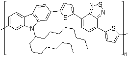 聚[[9-(1-辛基壬基)-9H-咔唑-2,7-二基]-2,5-噻吩二基-2,1,3-苯并噻二唑-4,7-二基-2,5-噻吩二基]結(jié)構(gòu)式_958261-50-2結(jié)構(gòu)式