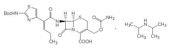 (6R,7R)-7-[[(Z)-2-(2-t-Butoxycarbony laminothiazol-4-yl)-2-pentenoyl]amino]-3-aminocarbonyl oxymethyl-8-oxo-5-thia-1-azabicylo[4.2. Structure,153012-37-4Structure