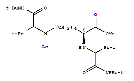 (9Ci)-N6-乙?；?N2,N6-雙[1-[[(1,1-二甲基乙基)氨基]羰基]-2-甲基丙基]-l-賴氨酸甲酯結(jié)構(gòu)式_343930-18-7結(jié)構(gòu)式