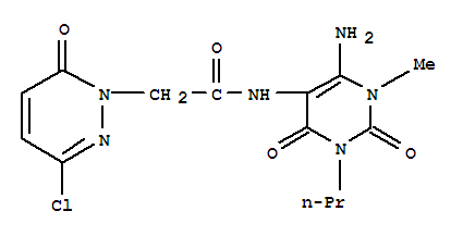 1(6H)-pyridazineacetamide, n-(6-amino-1,2,3,4-tetrahydro-1-methyl-2,4-dioxo-3-propyl-5-pyrimidinyl)-3-chloro-6-oxo- Structure,346407-26-9Structure