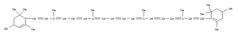 4-[(1E,3E,5E,7E,9E,11E,13E,15E,17E)-18-(4-羥基-2,6,6-三甲基-1-環(huán)己烯基)-3,7,12,16-四甲基十八碳-1,3,5,7,9,11,13,15,17-壬烯基]-3,5,5-三甲基環(huán)己-2-烯-1-醇結(jié)構(gòu)式_38327-39-8結(jié)構(gòu)式