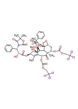 4-乙酰氧基-13-{[3-(5,5-二甲基-2,4-二氧代-1,3-惡唑烷-3-基)-2-羥基-3-苯基丙?；鵠氧基}-1-羥基-9-氧代-7,10-二{[(2,2,2-三氯乙氧基)羰基]氧基}-5,20-環(huán)氧紫杉-11-烯-2-基苯甲酸酯結(jié)構(gòu)式_160651-94-5結(jié)構(gòu)式