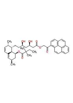 2-氧代-2-(1-芘基)乙基(3R,5R)-7-{(1S,2S,6R,8S,8aR)-8-[(2,2-二甲基丁?；?氧基]-2,6-二甲基-1,2,6,7,8,8A-六氫-1-萘基}-3,5-二羥基庚烷酸酯結(jié)構(gòu)式_193682-18-7結(jié)構(gòu)式