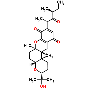 (3R,4aR,6aR,12aR,12bR)-3-(2-羥基丙-2-基)-6a,12b-二甲基-9-[(2S,4S)-4-甲基-3-氧代己烷-2-基]-1,2,3,4a,5,6,12,12a-八氫苯并吡喃并[6,5-b]苯并吡喃-8,11-二酮結(jié)構(gòu)式_32450-26-3結(jié)構(gòu)式