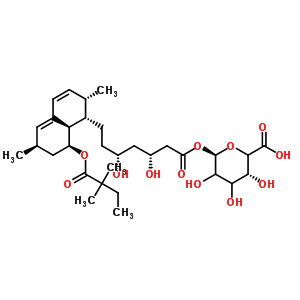 1-O-[(3R,5R)-7-{(1S,2S,6R,8S,8aR)-8-[(2,2-二甲基丁?；?氧基]-2,6-二甲基-1,2,6,7,8,8a-六氫-1-萘基}-3,5-二羥基庚酰]-beta-L-甘油-吡喃己糖酸結(jié)構(gòu)式_463962-56-3結(jié)構(gòu)式