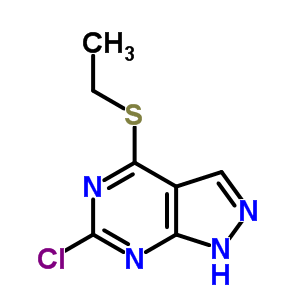 4-Ethylmercapto-6-chloro-1(2)h-pyrazolo[3,4-d]pyrimidine Structure,5417-80-1Structure