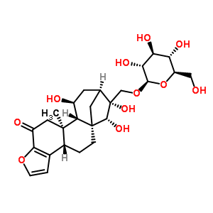 (3Bs,7r)-7-[(beta-d-glucopyranosyloxy)methyl]-4,5,6,7,8,9,10,10aalpha,10b,11-decahydro-6beta,7,10alpha-trihydroxy-10bbeta-methyl-5abeta,8beta-methano-5ah-cyclohepta[5,6]naphtho[2,1-b]furan-12(3bh)-one Structure,55465-97-9Structure