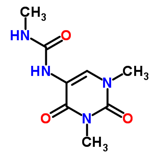 n-甲基-n-(1,2,3,4-四氫-1,3-二甲基-2,4-二氧代-5-嘧啶)-脲結(jié)構(gòu)式_56012-71-6結(jié)構(gòu)式