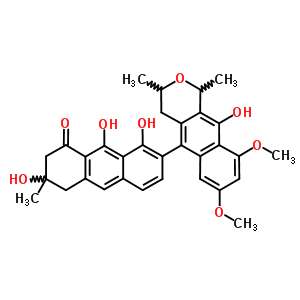 (7S)-7-[(1r,3s)-3,4-dihydro-10-hydroxy-7,9-dimethoxy-1,3-dimethyl-1h-naphtho[2,3-c]pyran-5-yl]-3,4-dihydro-3,8,9-trihydroxy-3-methyl-1(2h)-anthracenone Structure,56678-09-2Structure