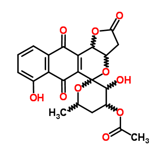 (5R,3aR,11bR)-4α-乙?；趸?3,3a,4,5,6,11b-六氫-3α,7-二羥基-6β-甲基螺[5H-呋喃并[3,2-b]萘并[2,3-d]吡喃-5,2-[2H]吡喃]-2,6,11(3H)-三酮結(jié)構(gòu)式_59554-11-9結(jié)構(gòu)式