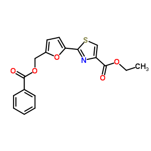 4-Thiazolecarboxylicacid, 2-[5-[(benzoyloxy)methyl]-2-furanyl]-, ethyl ester Structure,60084-12-0Structure