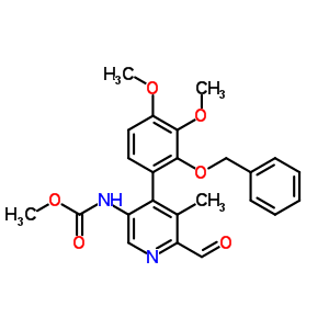 Methyl n-[4-(3,4-dimethoxy-2-phenylmethoxy-phenyl)-6-formyl-5-methyl-pyridin-3-yl]carbamate Structure,61948-40-1Structure