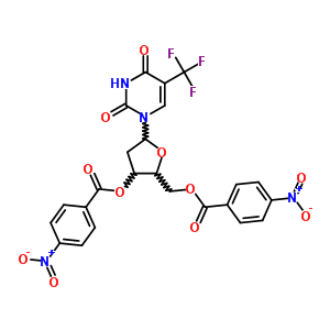 2-脫氧-5-(三氟甲基)-尿苷 3,5-雙(p-硝基苯甲酸)結(jié)構(gòu)式_7057-44-5結(jié)構(gòu)式