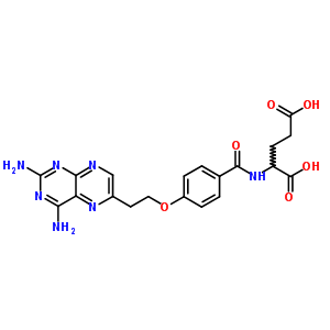 N-[4-[2-(2,4-二氨基-6-蝶啶)乙氧基]苯甲?；鵠-L-谷氨酸結(jié)構(gòu)式_78520-72-6結(jié)構(gòu)式