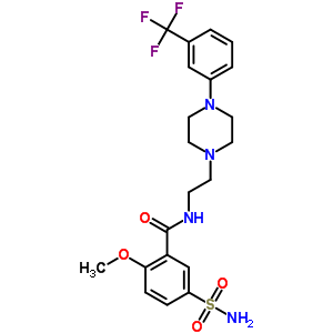 N-(2-(4-(3-trifluoromethylphenyl)-1-piperazinyl)ethyl)-2-methoxy-5-sulfamoylbenzamide Structure,82608-07-9Structure